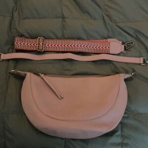 Anthropologie Pink Cescent Handbag